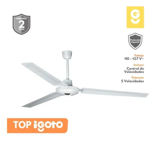 Imagen de VENTILADOR INDUSTRIAL 56 70W 127V BLANCO  MARCA IGOTO