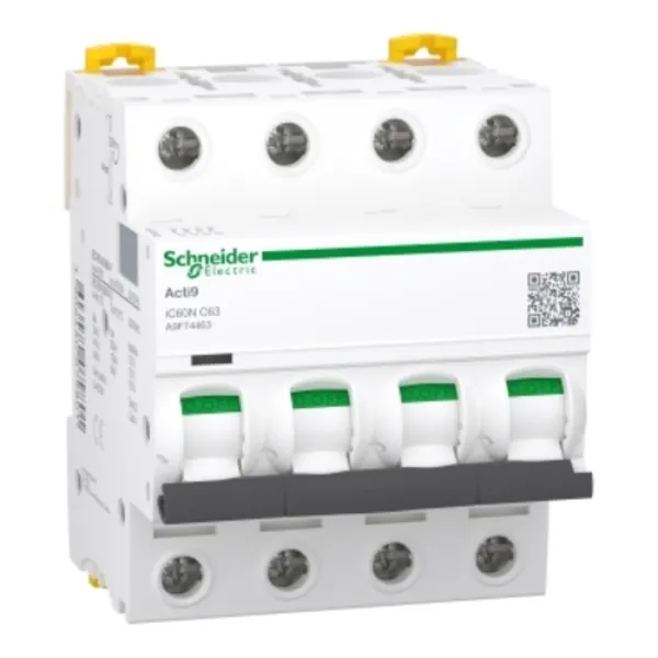 Interruptor Termomagnético Acti9 iC60N 4P 63A Curva C