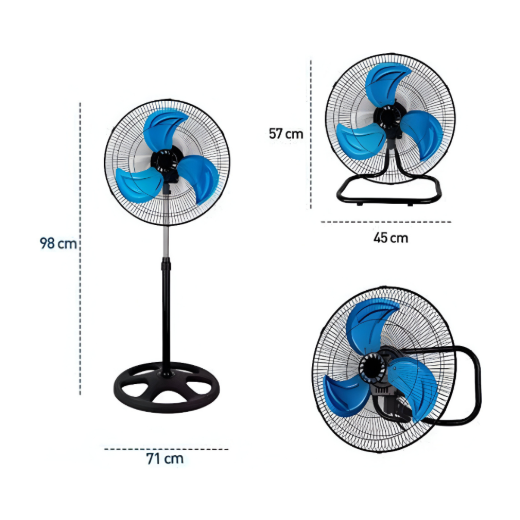 Ventilador De Pedestal 18 Pulgadas 3 En 1 Lumicraft Fan01 medidas