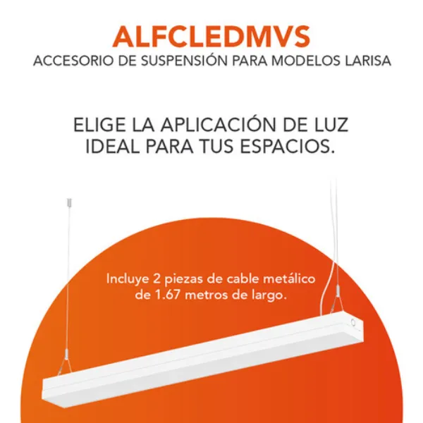 Accesorio de Suspensión Interior ALFCLEDMVS 6mm x 1500mm Aluminio Larisa Tecnolite
