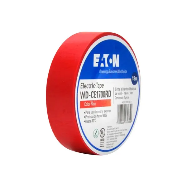 CINTA DE AISLAR COLOR ROJO .018X18M WD-CE1700RD  MARCA EATON