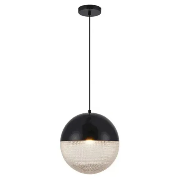 LUMINARIO INTERIOR SUSPENDIDO ESFERA S-L100-240V E27 NEGRO TECNOLITE