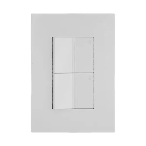 PLACA ARMADA VSERIES CON  2 APAGADORES ESCALERA DE 1.5 MODULOS BLANCO IGOTO