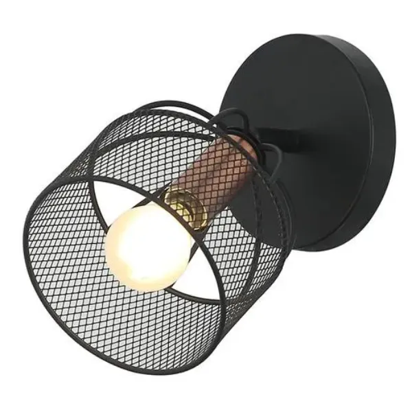 LUMINARIA DE PARED ORO ROSADO PANTALLA METALICA Y FOCO LED 4W NEGRO Y ORO ROSADO COMERCIAL 2G