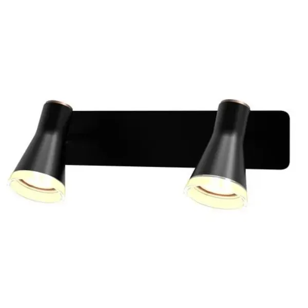 LUMINARIA LED DE PARED 2X4W CLOE NEGRO-COBRE COMERCIAL 2G