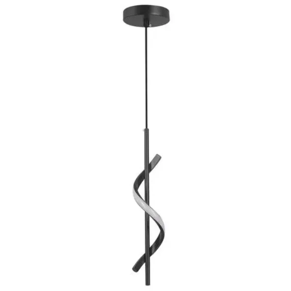 LUMINARIA LED COLGANTE FORMA ESPIRAL 7W NEGRO COMERCIAL 2G