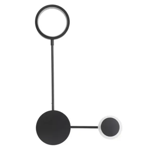 LUMINARIA DE PARED CONTEMPORANEA DOS CIRCUNFERENCIAS NEGRO MATE COMERCIAL 2G
