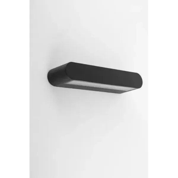 LUMINARIO LED EXTERIOR OVAL HORIZONTAL ALUMINIO LAR30CM 24W IP54 3000K NEGRO COMERCIAL 2G