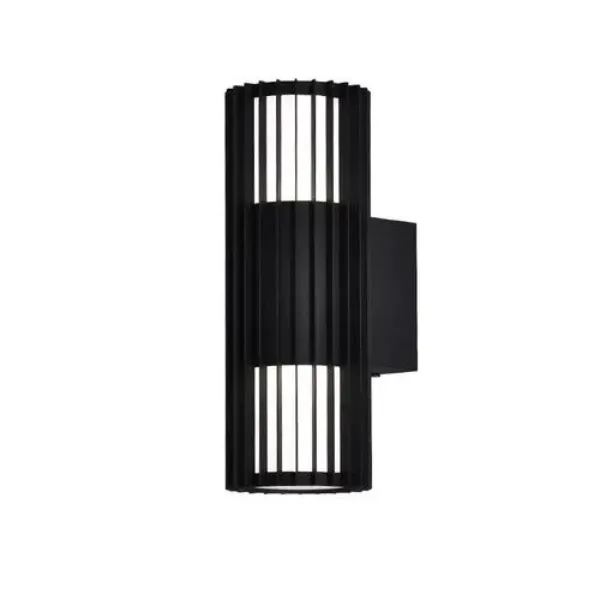 LUMINARIO LED EXTERIOR CILINDRO TIPO REJILLA INDUSTRIAL ALUMINIO 18W 3000K NEGRO COMERCIAL 2G