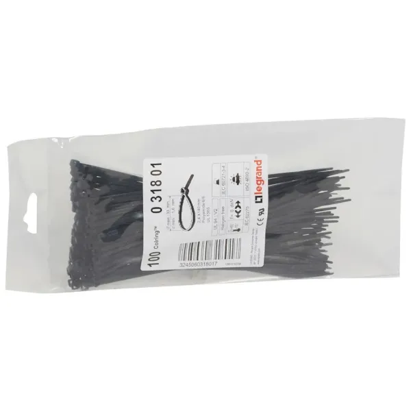 COLLARIN COLRING 3.5 X 140MM PROTECCION UV NEGRO LEGRAND POR PIEZA-PAQUETE 100